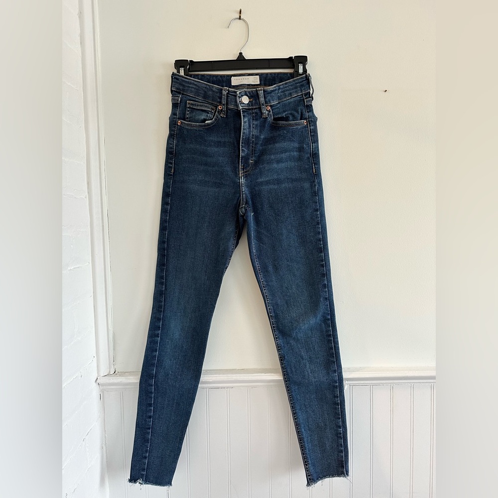 Topshop High Rise Dark Blue Jeans